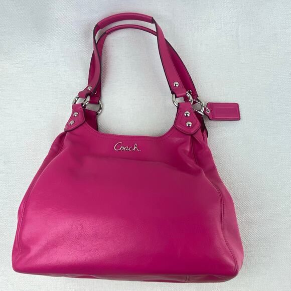 Coach Ashley Carry All Hippie Hobo Satchel Shoulder Bag Pink Leather Y2K Barbie - Picture 2 of 12